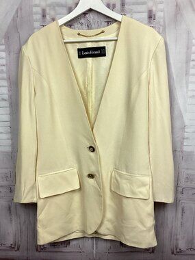 Louis Feraud Vintage  Blazer Jacket Butter Yellow 8